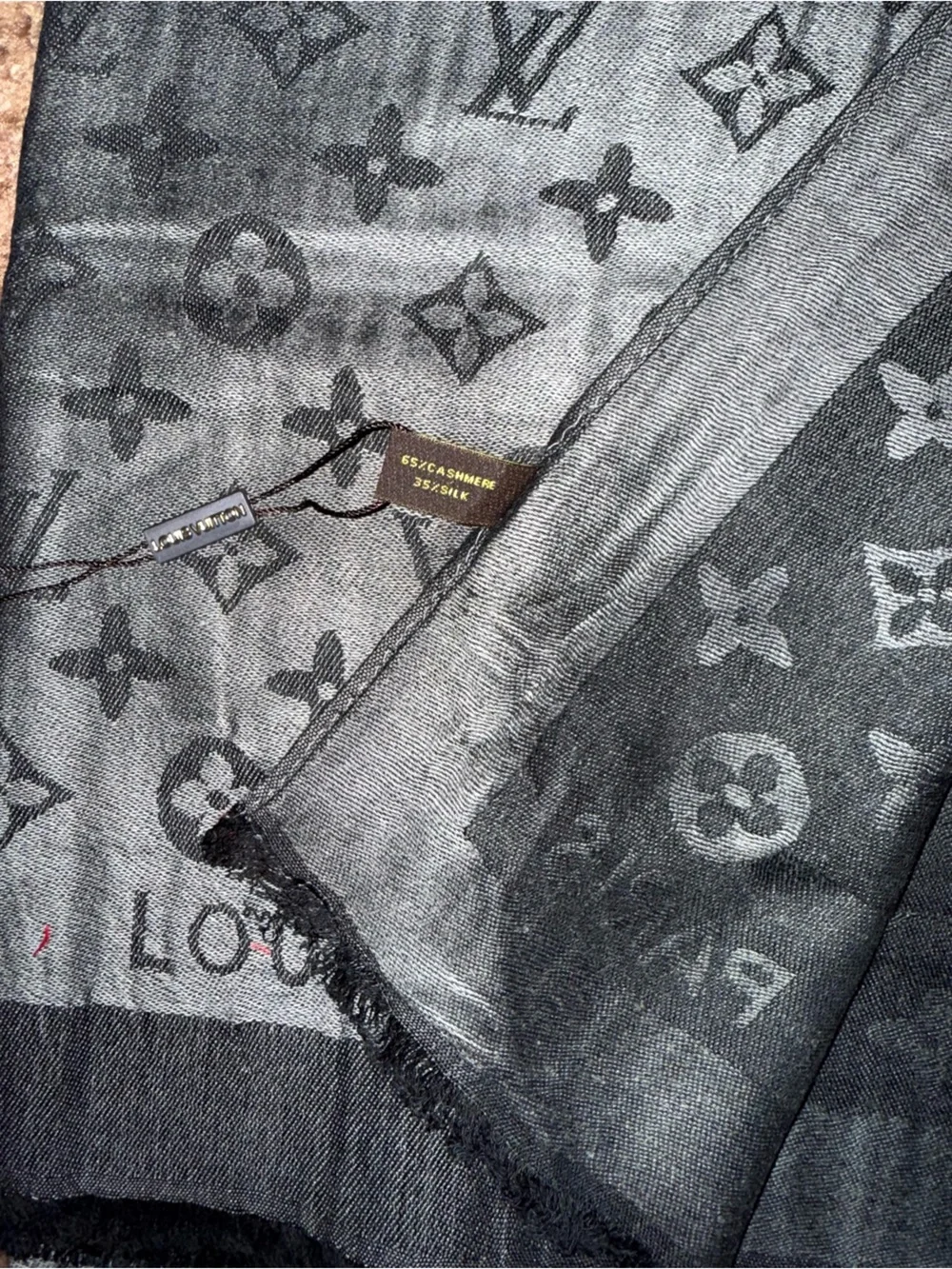 Gray (Blue or Black) Reversible Silk & Cashmere Fashion Scarf/Wrap- NWT
